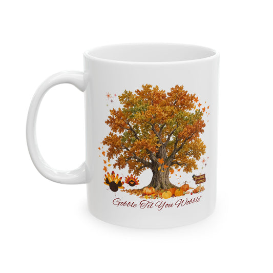 Thanksgiving Coffee Mug – Gobble Til You Wobble Fall Mug, Autumn Thanksgiving Gift