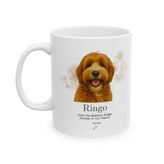 Custom Pet Memorial Mug, Personalized Dog Loss Gift, Rainbow Bridge Mug, Custom Pet Portrait Mug, Forever in Our Hearts, Dog Remembrance Gift