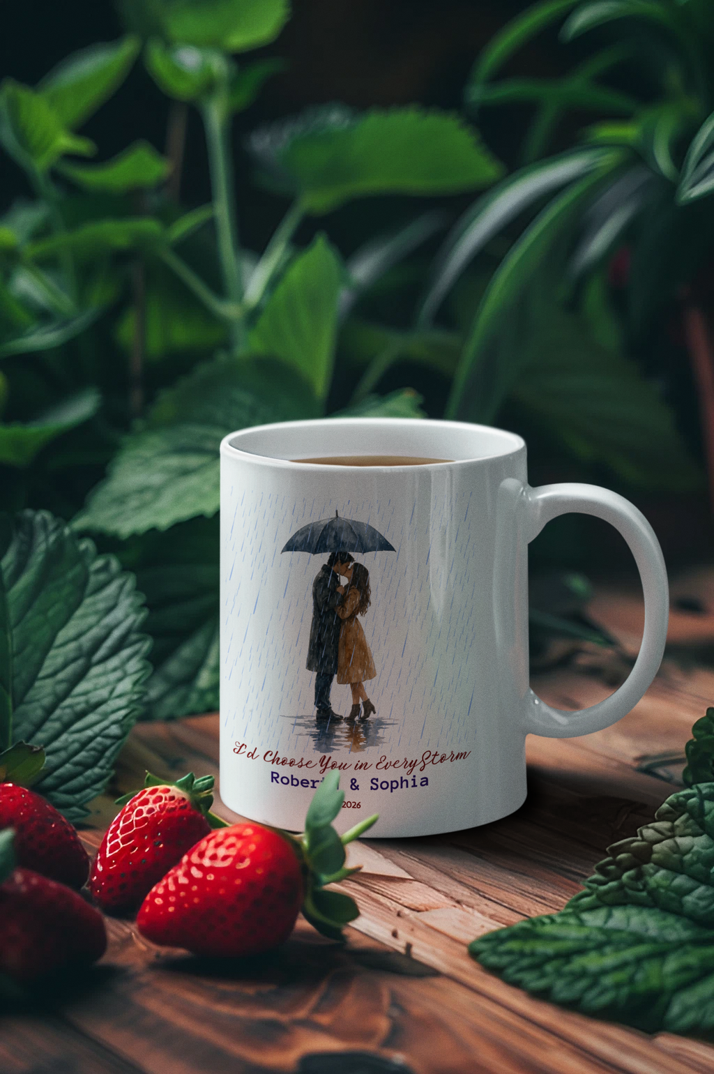 Custom Couple Mug - Personalized "I'd Choose You in Every Storm" Anniversary & Wedding Coffee Cup