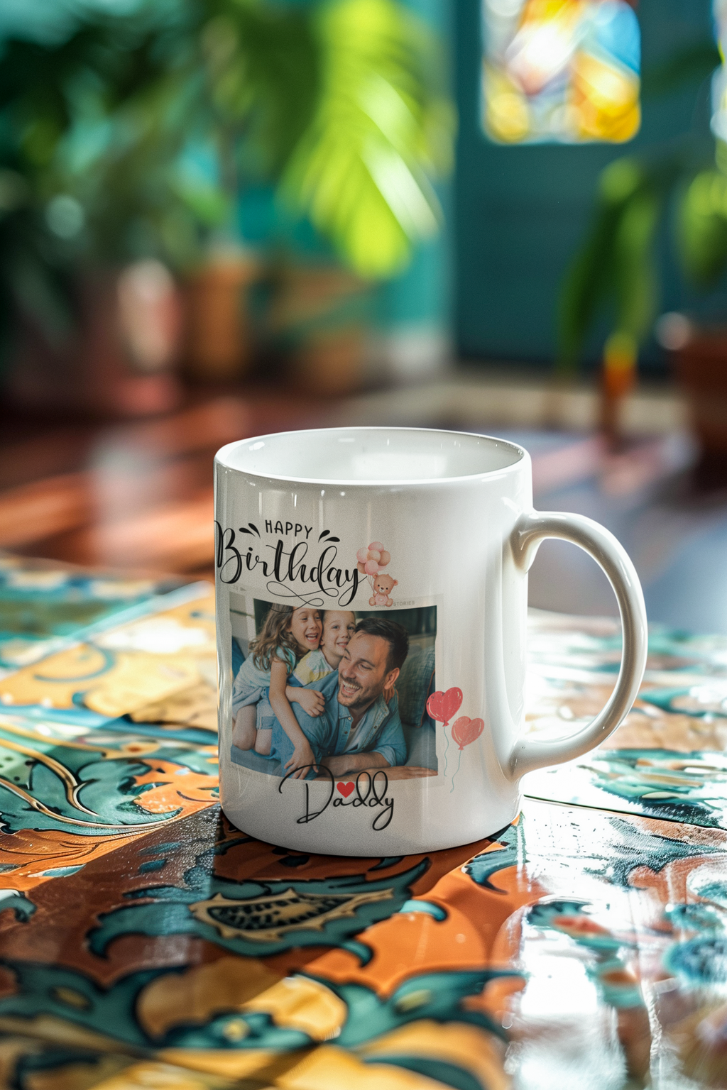 Personalized Happy Birthday Daddy Mug – Custom Photo Gift for Dad