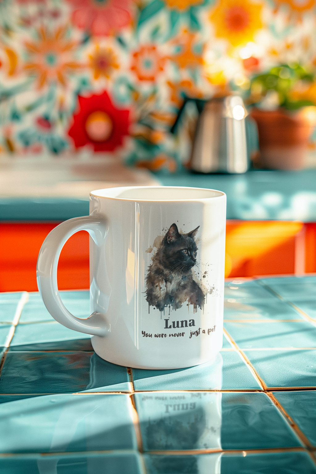 Personalized Cat Memorial Mug – Custom Pet Loss Gift with Name, Watercolor Cat Mug, Pet Remembrance Gift, Cat Lover Gift, Sympathy Gift