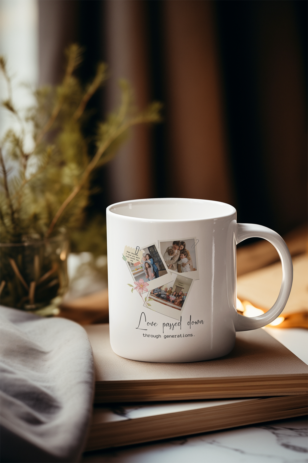 Personalized Family Photo Mug – Custom Picture Collage Gift for Mom, Grandma Gift, Love Passed Down Through Generations Mug