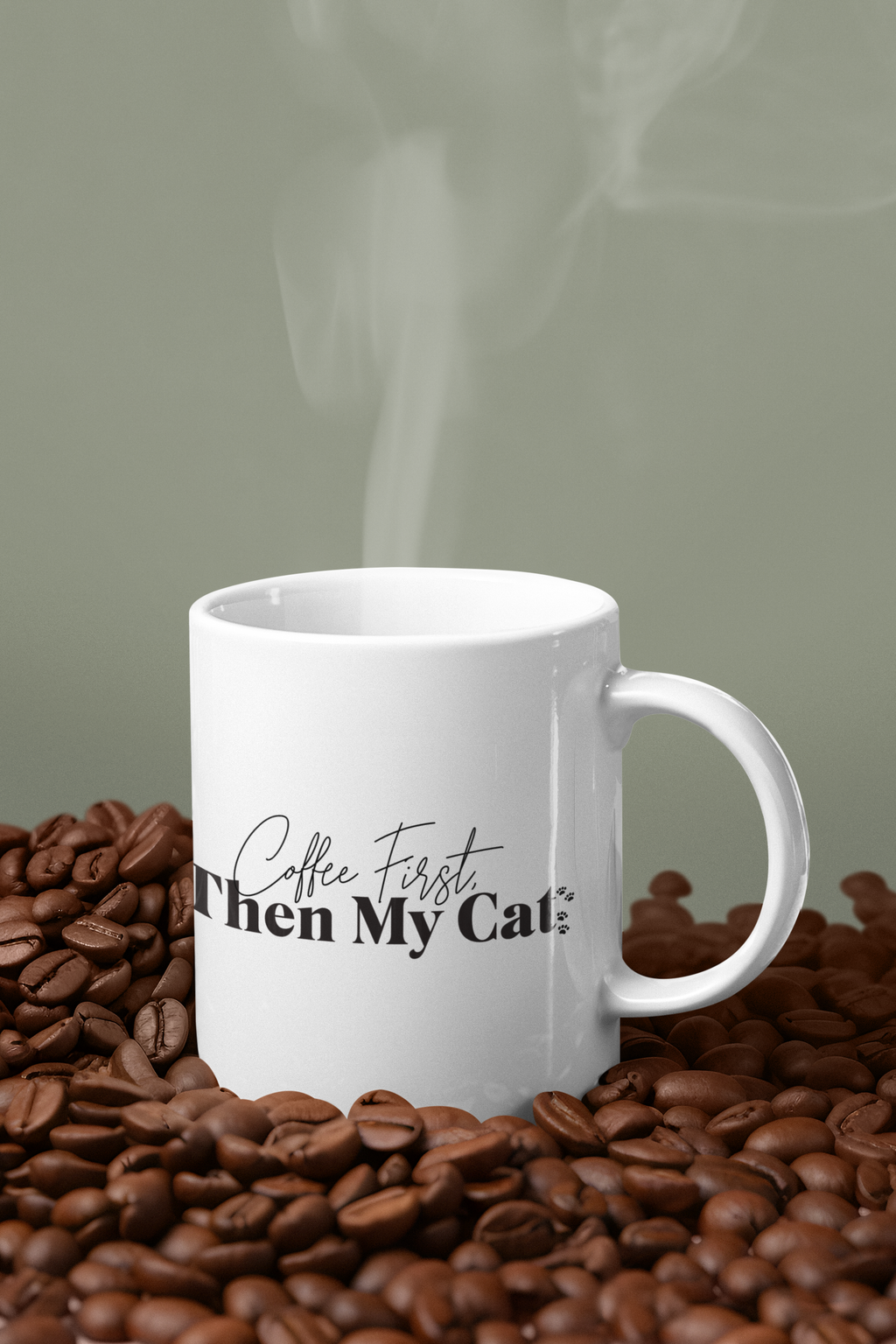Coffee First Then My Cat Mug, Cat Lover Gift, Funny Cat Coffee Mug, Cute Cat Mom Gift, Minimalist Cat Mug, Gift for Cat Owner, Pet Lover Mug