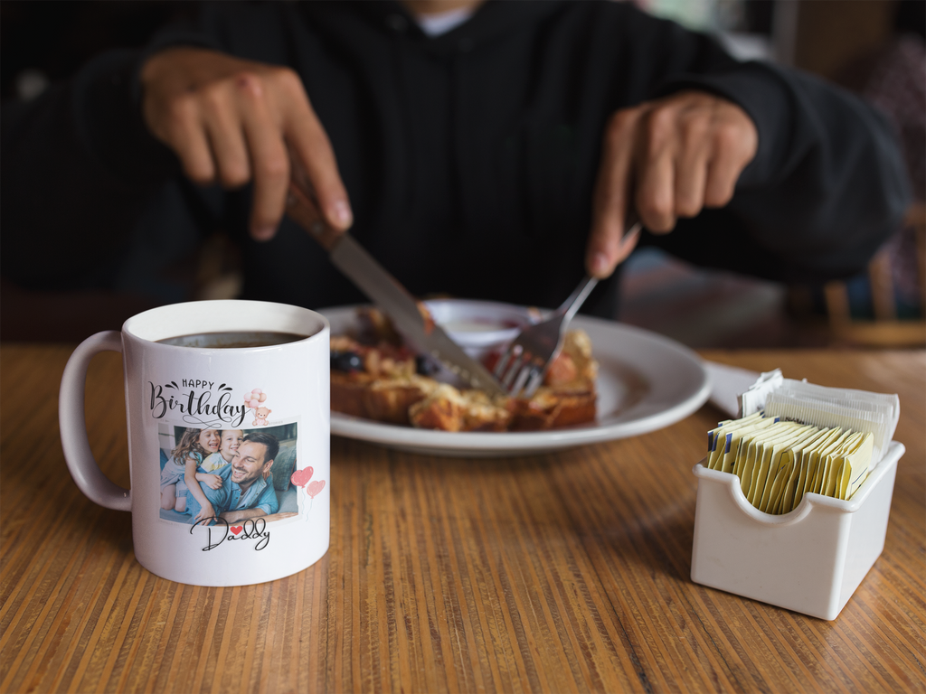 Personalized Dad Birthday Mug with Photo – Custom Name & Picture – Best Dad Gift – Father’s Day & Birthday Coffee Cup