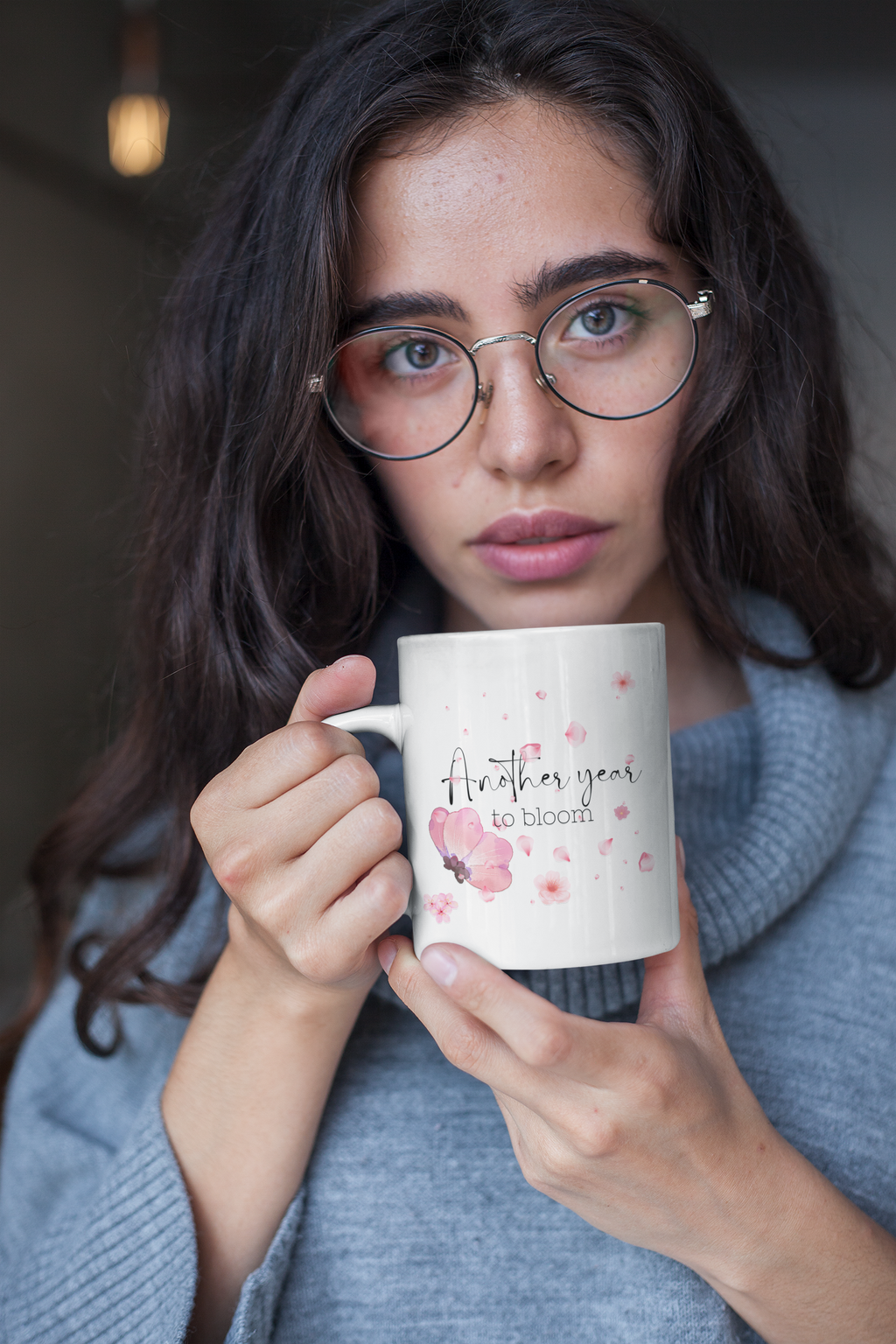 Another Year to Bloom Mug – Floral Blossom Coffee Mug, Inspirational Birthday Gift, Positive Quote Flower Mug