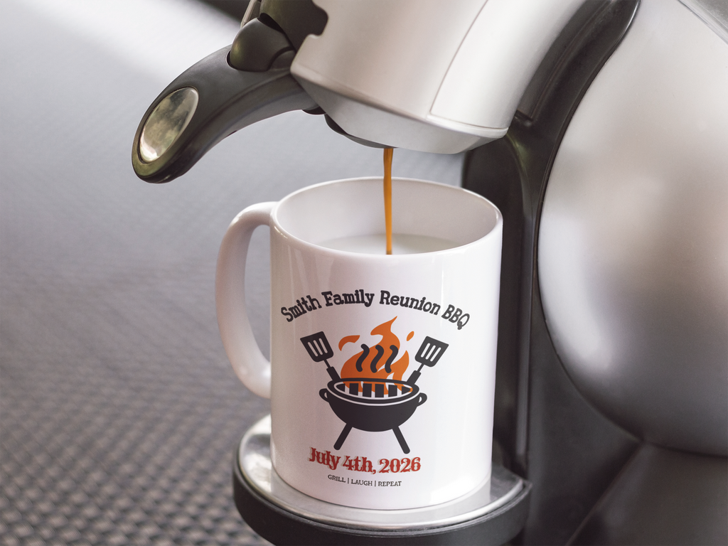 Personalized Family Reunion BBQ Mug, Custom Family BBQ Cup, Family Gathering Gift, BBQ Party Mug, Family Name Coffee Mug, Summer Reunion Keepsake