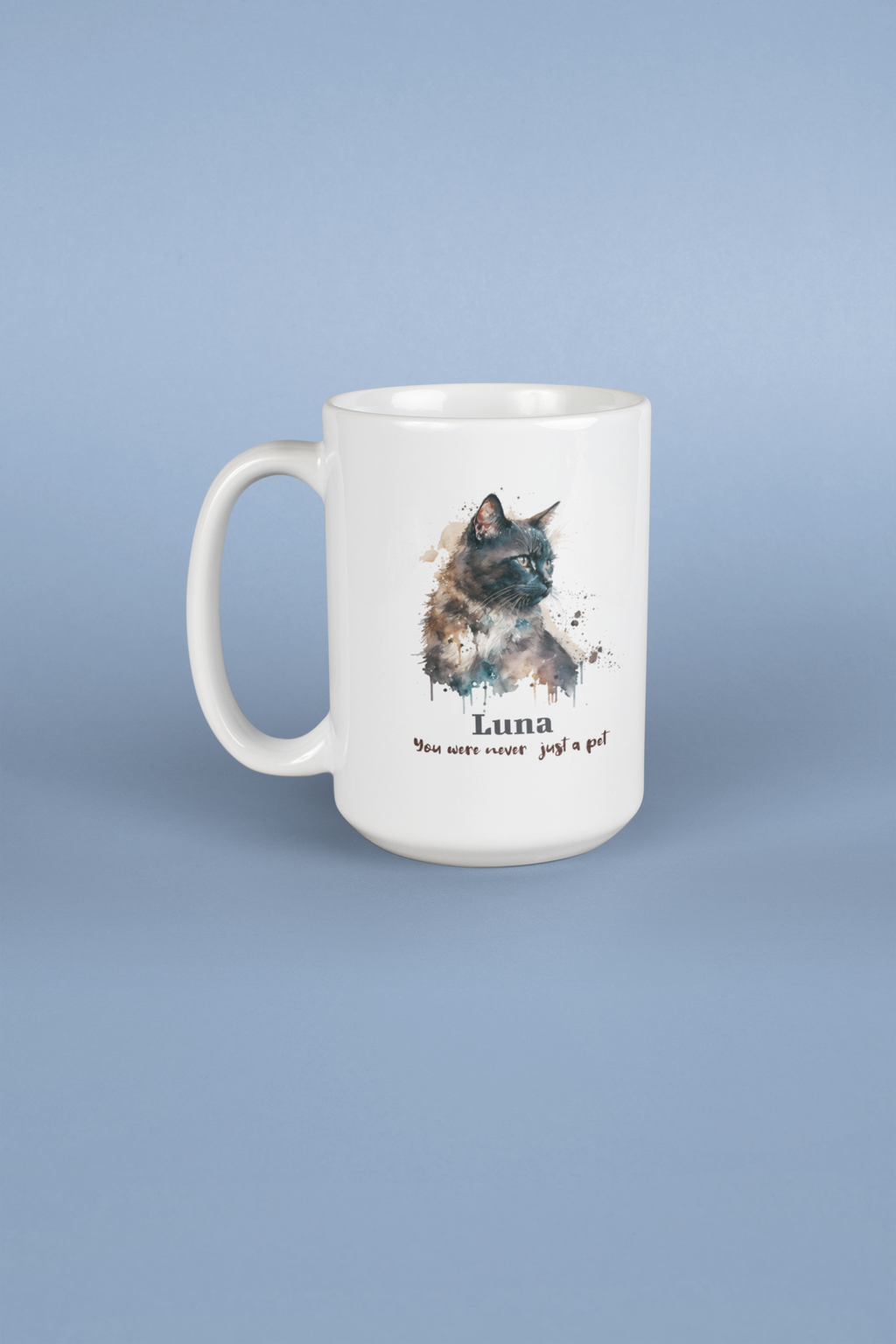 Personalized Cat Memorial Mug – Custom Pet Loss Gift with Name, Watercolor Cat Mug, Pet Remembrance Gift, Cat Lover Gift, Sympathy Gift