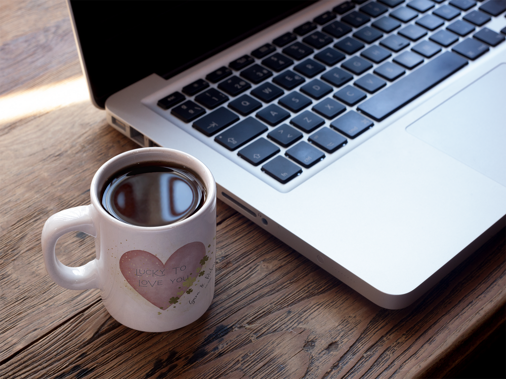 Lucky to Love You Personalized Mug – Custom Couple Coffee Mug with Names, St. Patrick’s Day Gift, Anniversary or Valentine’s Gift