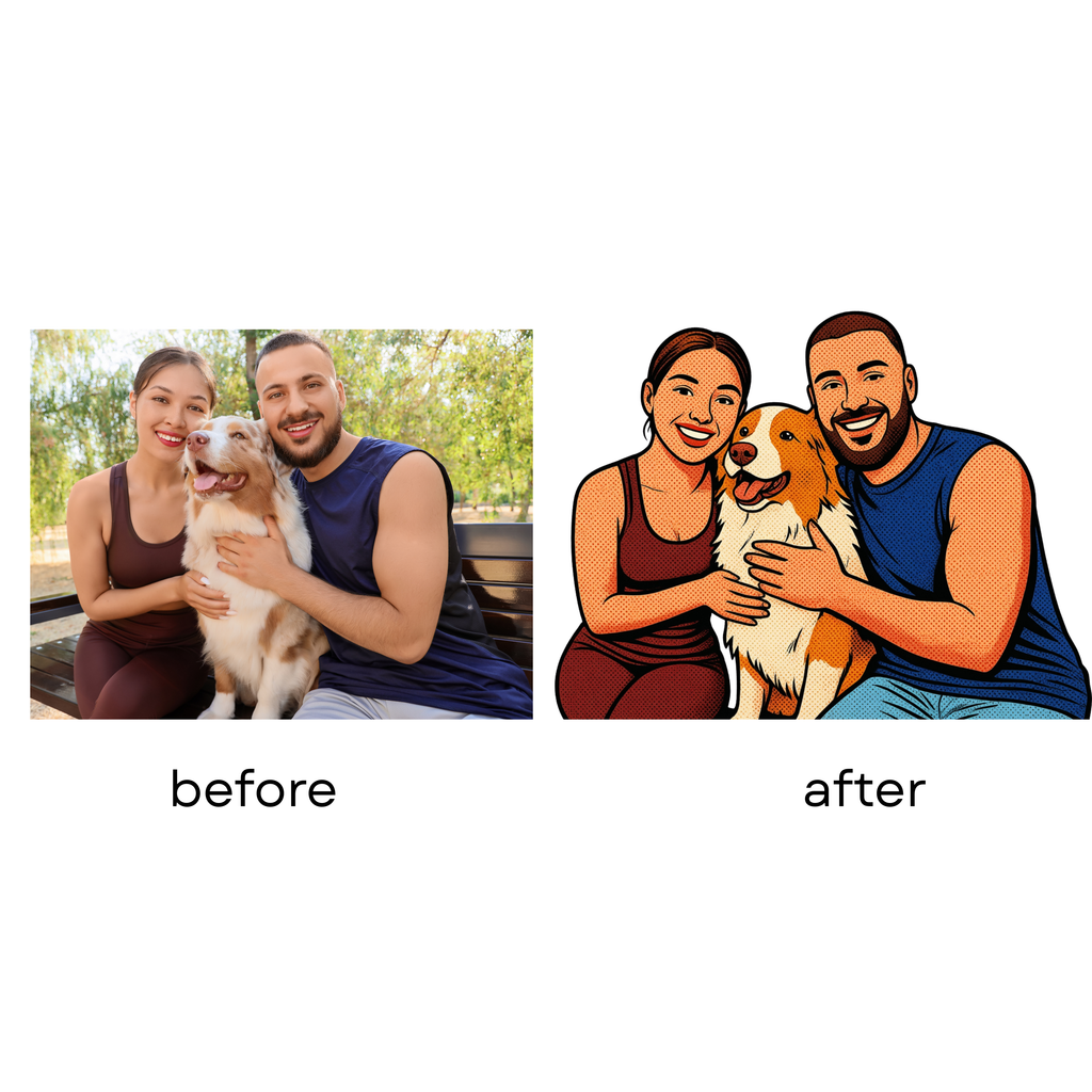 Custom Pet & Couple Mug, Personalized Dog Family Mug, Custom Portrait from Photo, Better Together Mug, Pet Lover Gift, Couple & Dog Gift, Family Mug
