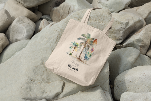 Mentally at the Beach Tote Bag – Funny Summer Bag, Beach Lover Gift, Tropical Aesthetic Tote, Vacation Vibes Shopper Bag