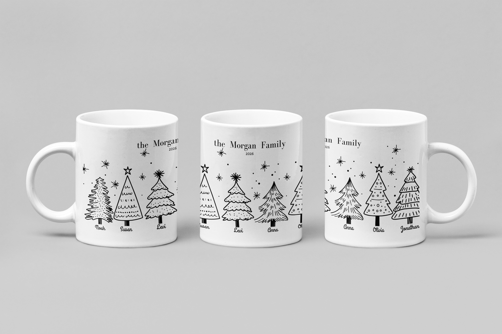 Celebrate Christmas Together with a One-of-a-Kind Family Tree Mug, Personalized Family Christmas Mug with Names | Custom Holiday Gift