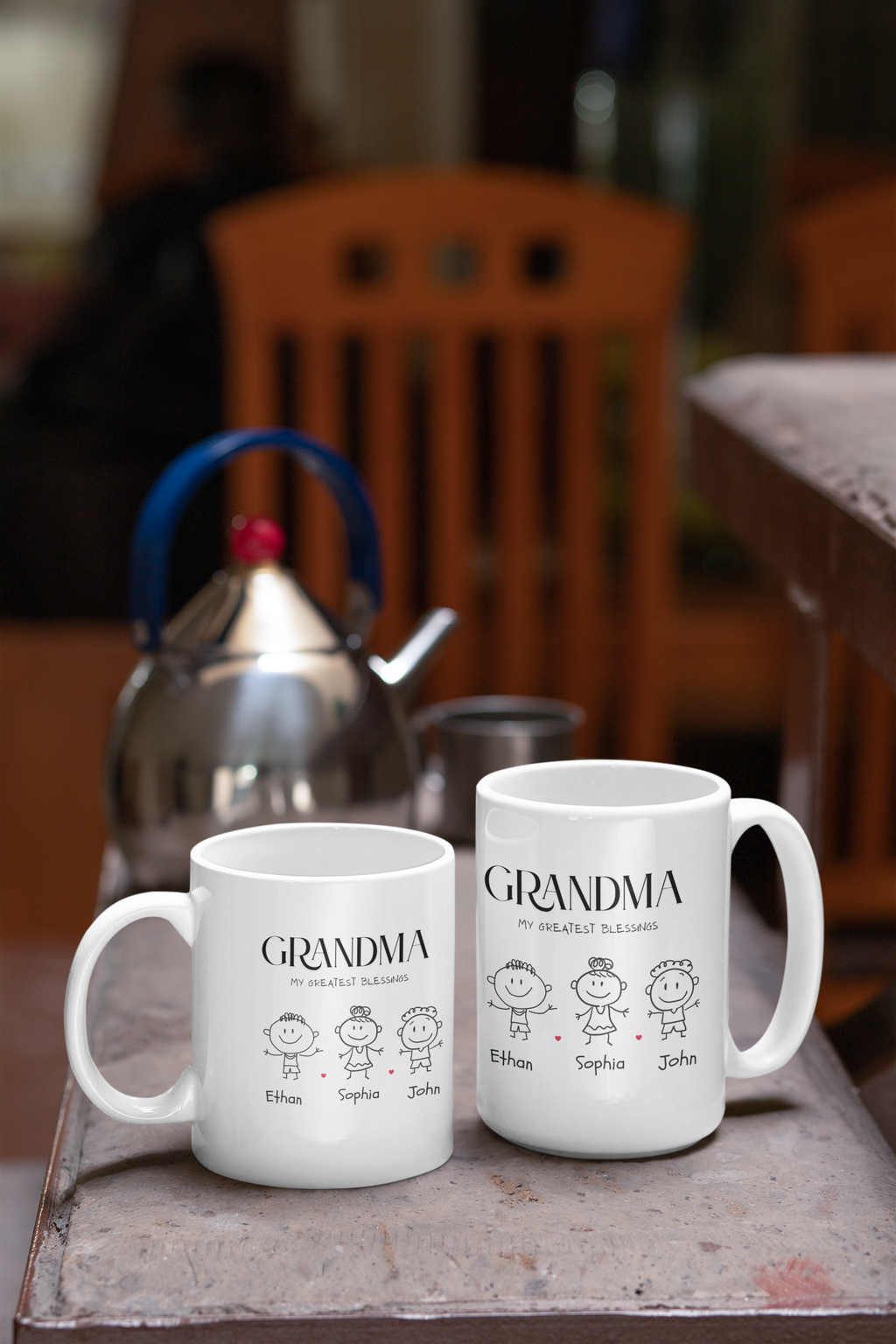 Personalized Grandma Mug with Kids Names, My Greatest Blessings Mug, Custom Grandkids Gift, Nana Mom Mug, Family Coffee Cup Gift