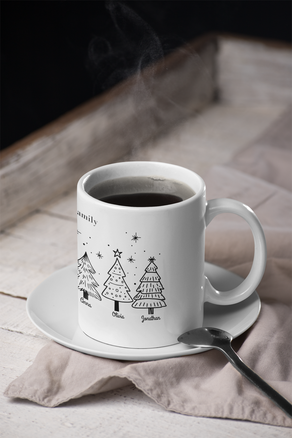 Celebrate Christmas Together with a One-of-a-Kind Family Tree Mug, Personalized Family Christmas Mug with Names | Custom Holiday Gift