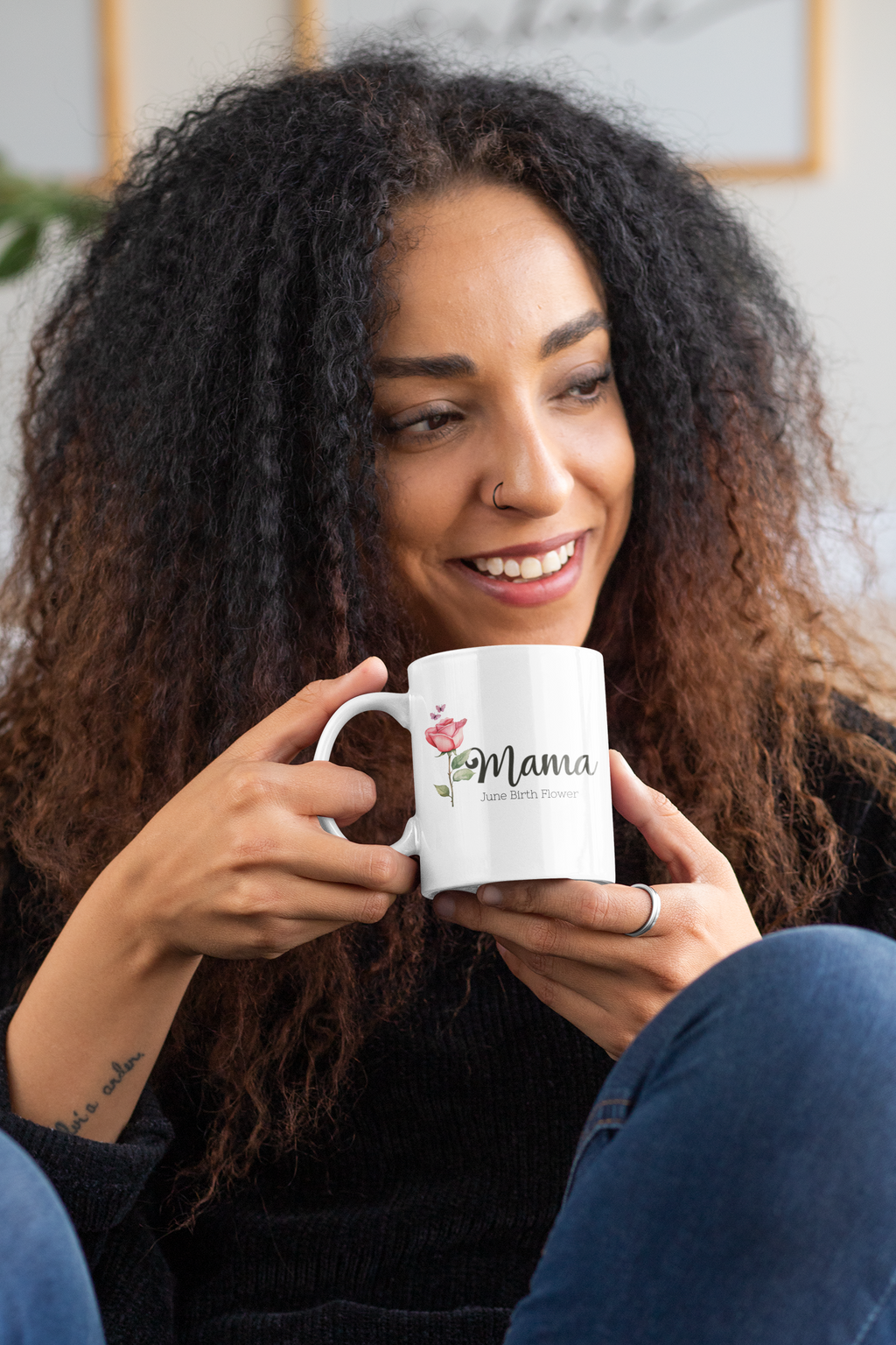 Personalized Birth Flower Mug for Mom | Custom Mama Gift, Personalized birth flower mug for Mom with a beautiful watercolor flower. Choose her birth month for a meaningful Mama gift.