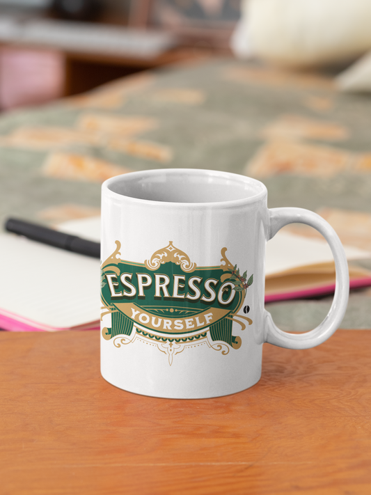 Espresso Yourself Mug – Funny Coffee Lover Ceramic Cup | Gift for Coffee Fans
