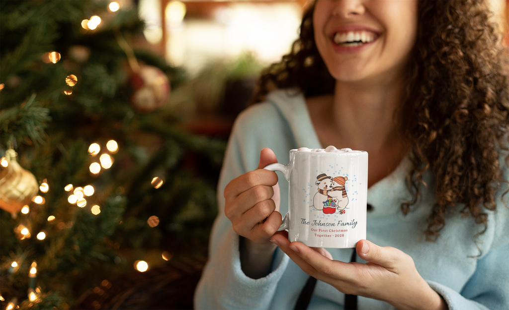 Personalized Family Christmas Mug – Custom Last Name Gift