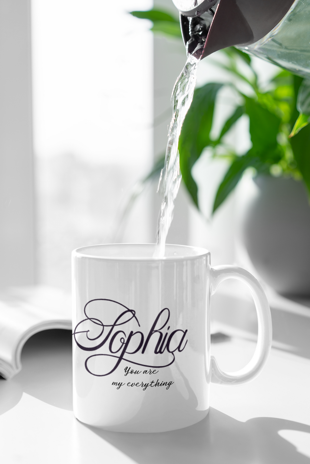 Personalized Name Mug – Elegant Script Name Coffee Cup, Custom Name Gift, Minimalist Calligraphy Mug, Birthday Gift for Her