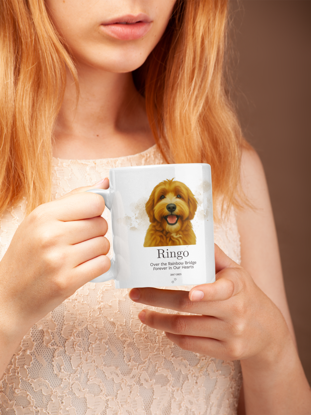 Custom Pet Memorial Mug, Personalized Dog Loss Gift, Rainbow Bridge Mug, Custom Pet Portrait Mug, Forever in Our Hearts, Dog Remembrance Gift