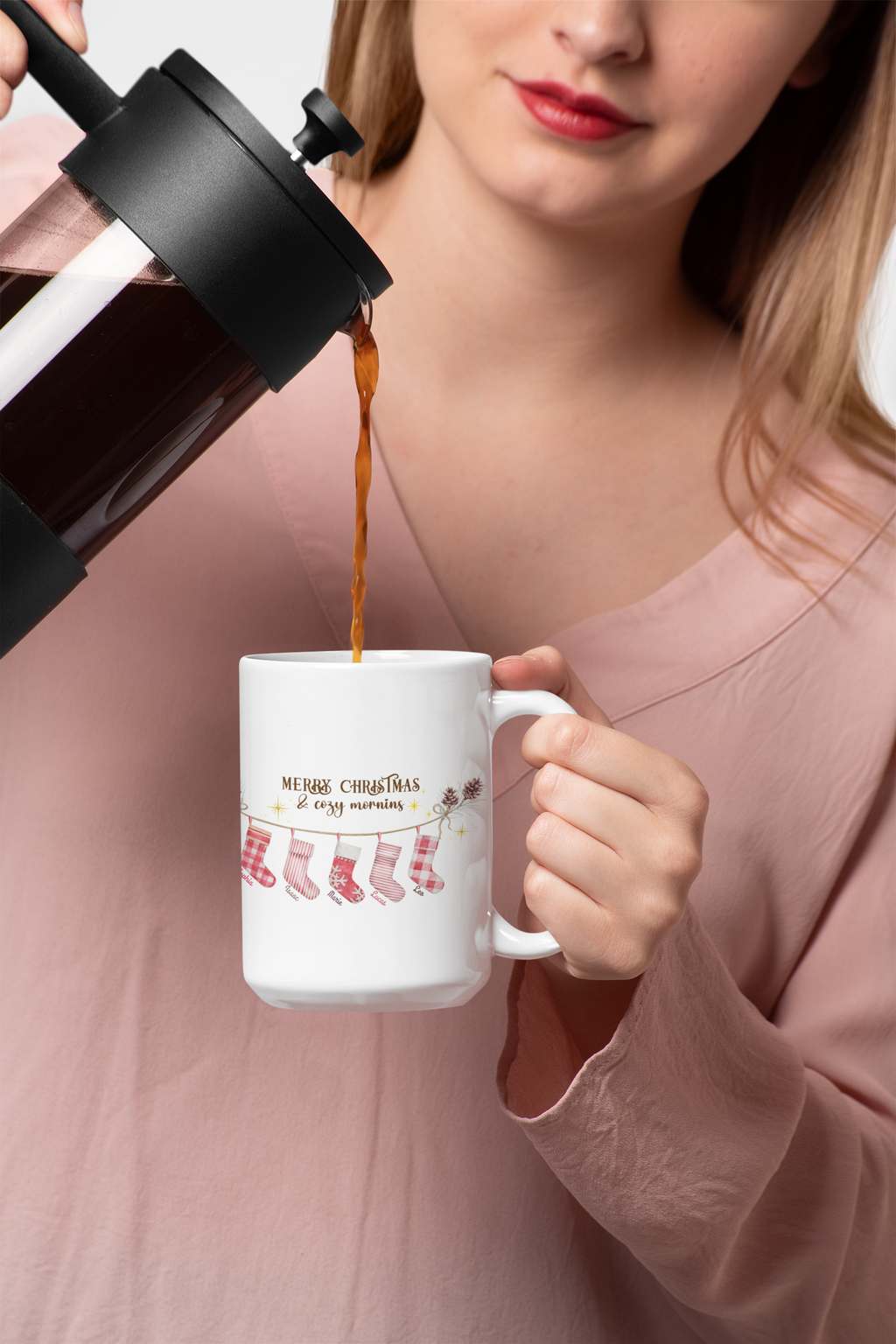 Personalized Christmas Family Mug | Custom Name Holiday Coffee Cup