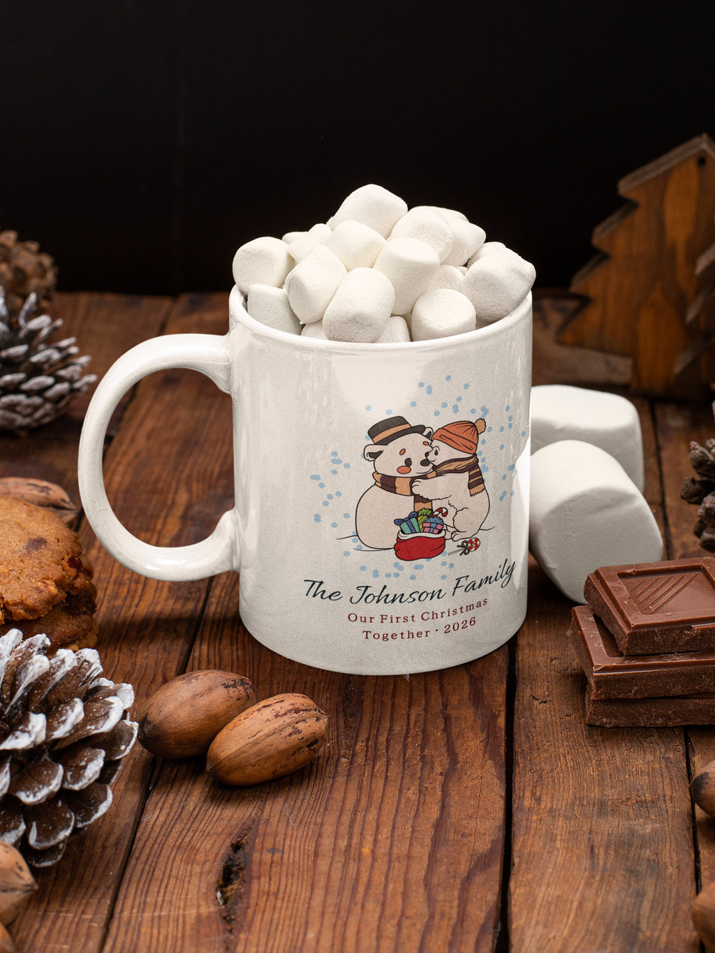 Personalized Family Christmas Mug – Custom Last Name Gift