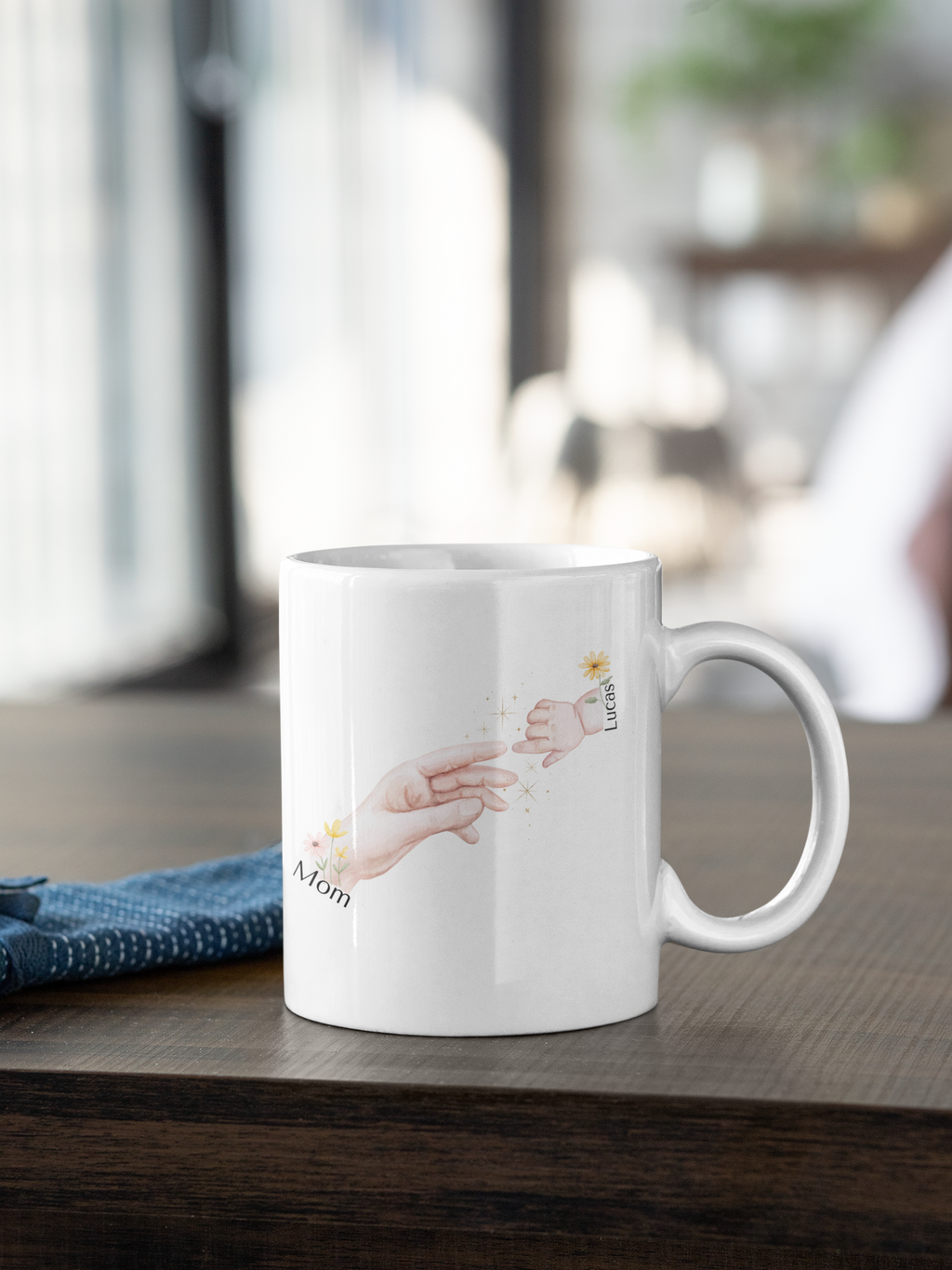 Personalized Mom & Child Mug – Custom Name Gift for Mom, Mother’s Day Gift, Emotional Family Keepsake Coffee Mug