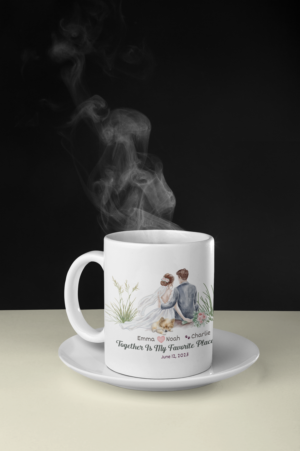 A Love Story Made Personal ❤️🐶 Custom Couple Mug With Their Dog | Perfect Gift Idea