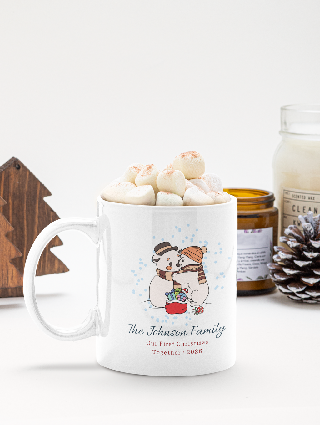 Personalized Family Christmas Mug – Custom Last Name Gift