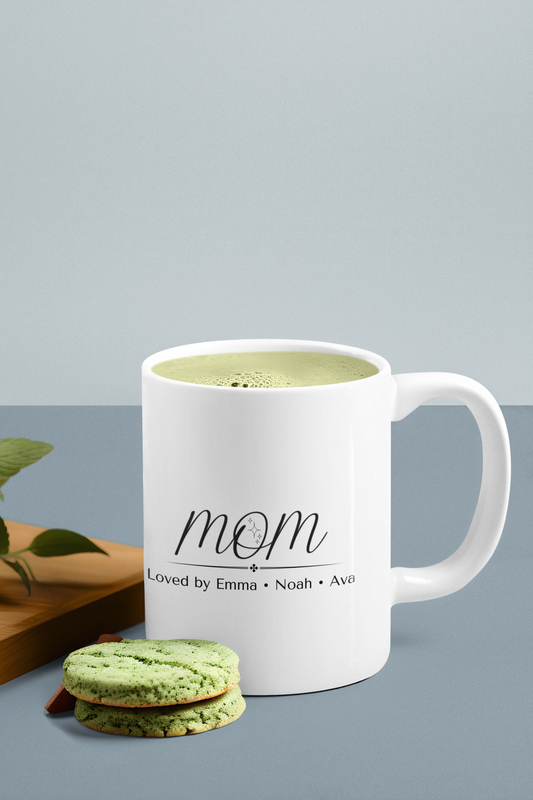 Personalized Mom Mug – Loved by Kids Names | Custom Mother’s Day Gift | Mom Gift from Kids | Personalized Coffee Mug for Mom