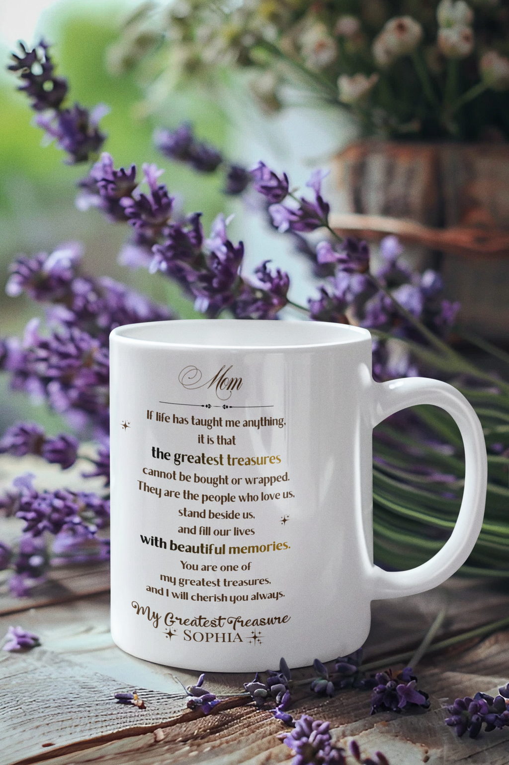 Custom Mom Mug with Emotional Quote | Personalized Treasure Coffee Cup,Personalized Family Treasure Mug - Custom Gift for Mom, Daughter, Grandma, Aunt - Heartfelt Quote Coffee Cup with Name
