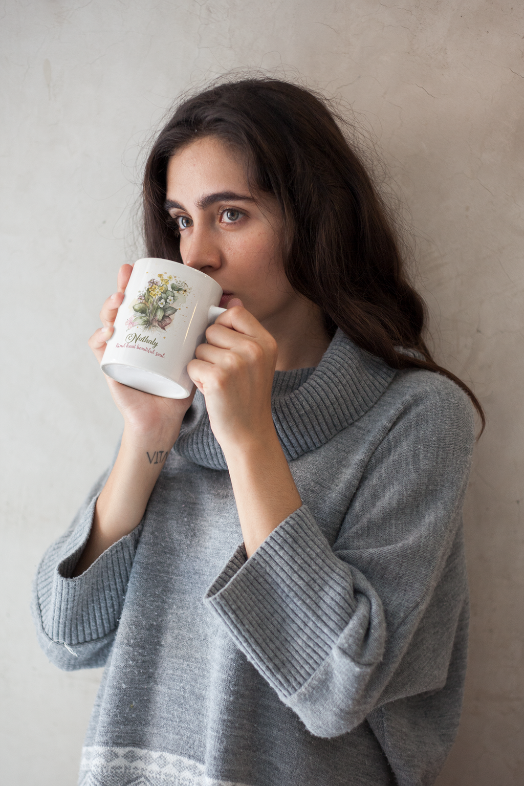 Personalized Floral Name Mug | Custom Watercolor Flower Coffee Mug | Unique Gift for Her | Birthday Mother's Day Gift