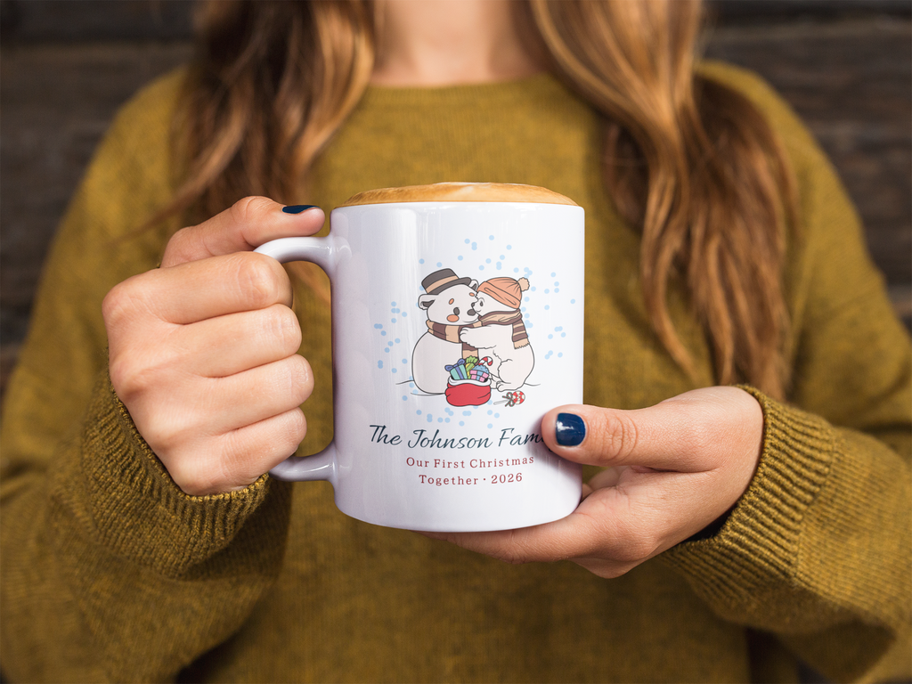Personalized Family Christmas Mug – Custom Last Name Gift
