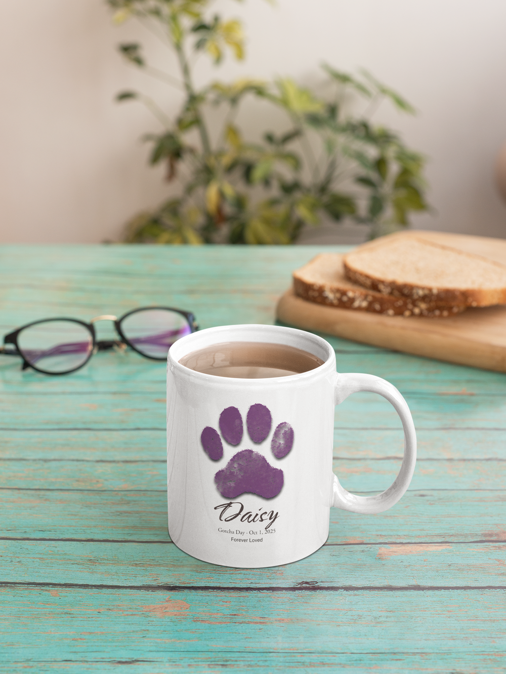 Personalized Paw Print Mug | Custom Pet Memorial Mug | Dog or Cat Remembrance Gift | Gotcha Day Coffee Mug | Pet Lover Gift