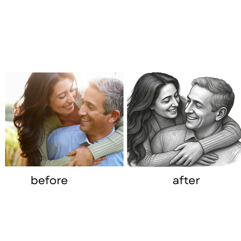 Custom Pencil Sketch Photo Mug, Personalized Portrait Mug from Photo, Couple Gift, Anniversary Gift, Minimalist Line Art Mug, Family & Memorial Keepsake